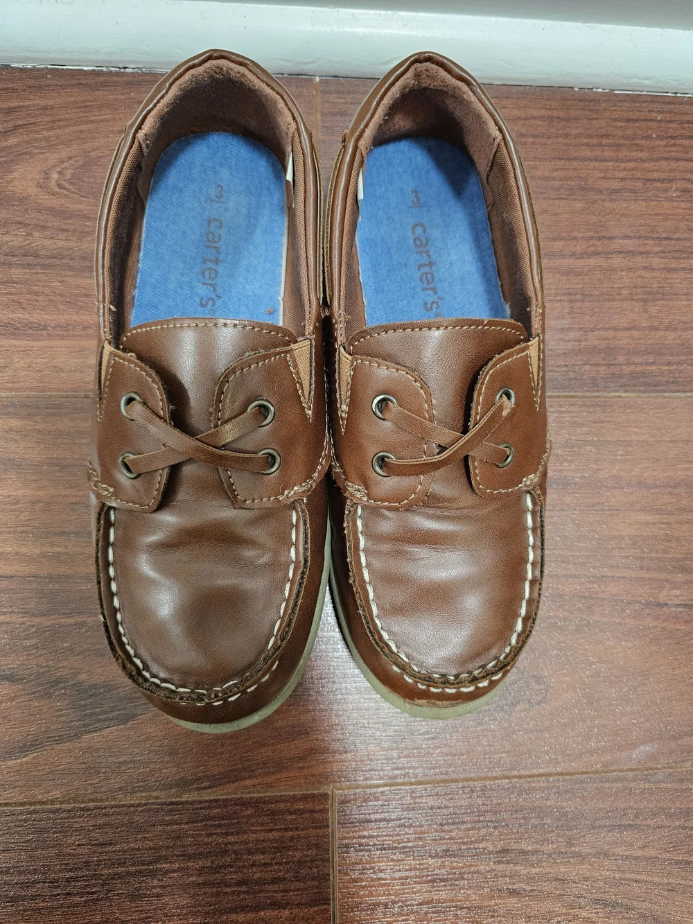 Carter's Brown Leather Boys Dressy Boat Shoes